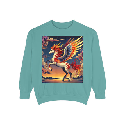 Flame-Winged Horse at Sunset Sweatshirt