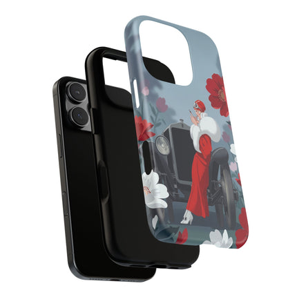 🚗🌺 The Lady Of The Grand Touring Car Phone Case – Art Deco Motoring Elegance