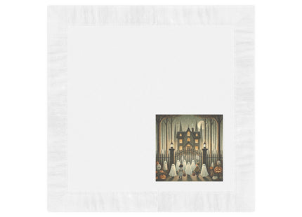 Ghostly Welcome – A Halloween Night White Coined Napkins