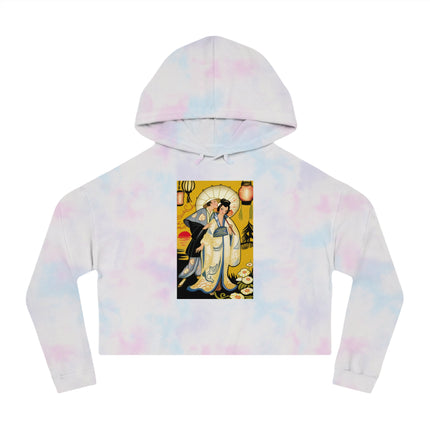 Golden Embrace Women’s Cropped Hooded Sweatshirt