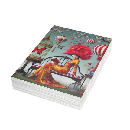 Reading In A Painted Garden Postcard Bundles (envelopes included) - Bundles of 10, 30, 50 Pieces
