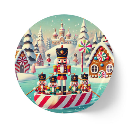 Nutcracker Candy-Striped Adventure Round Sticker Label Rolls
