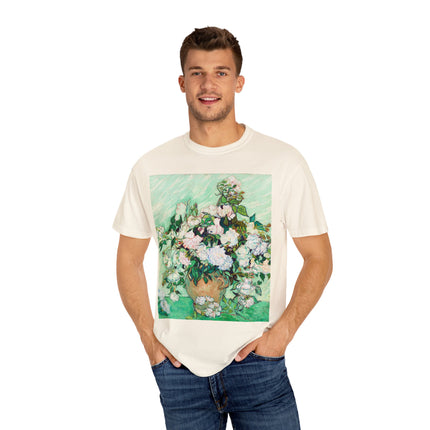 Roses by Vincent Van Gogh Unisex Garment-Dyed T-shirt