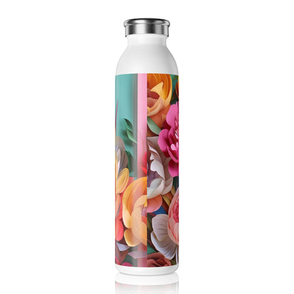 Peonies in Full Bloom Slim Water Bottle