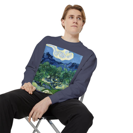 Olive Trees by Vincent Van Gogh Garment-Dyed Sweatshirt