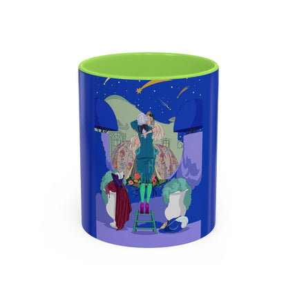Wishes Beneath the Comet Sky Colorful Mug (11oz, 15oz) – Celestial Magic, Art Deco Elegance & Dreamy Wonder