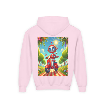 The Traveling Robot Youth Hooded Sweatshirt – Adventure, Curiosity & Playful Discovery