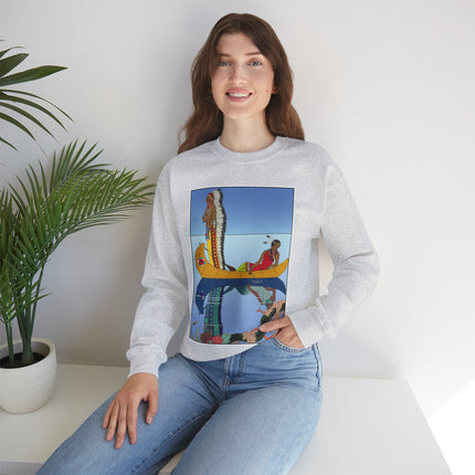 Le long du Missouri (Indian couple on the Missouri River) by George Barbier Heavy Blend™ Crewneck Sweatshirt