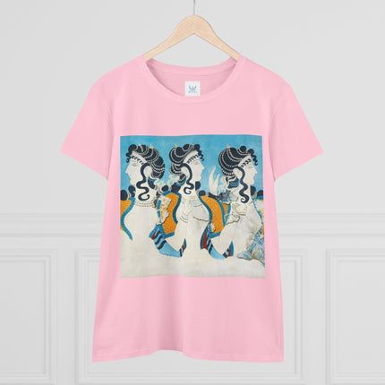 Reproduction of Ladies in Blue by Emile Gilliéron Women's Midweight Cotton Tee