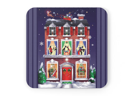 A Christmas Eve Celebration Cork Back Coaster
