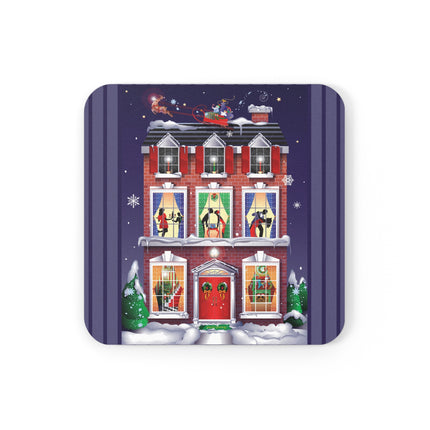 A Christmas Eve Celebration Cork Back Coaster