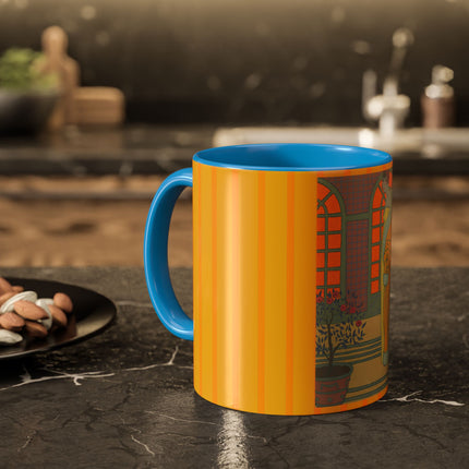 Sur Les Marches Du Jardin by Georges LePape Colorful Mugs (11oz, 15oz)
