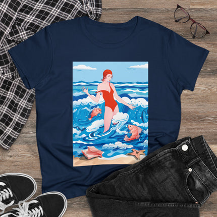 Ocean Symphony Women's Midweight Cotton Tee