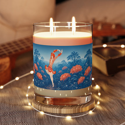 🌺🩰 The Scarlet Blossom Garden Ballerina Scented Candle – Art Deco Floral Ballet