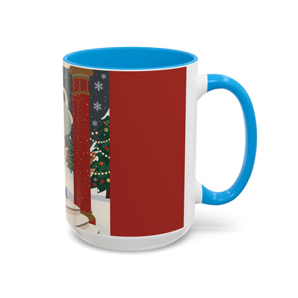 ❄️✨ The Winter Couture Promenade Colorful Mug – Art Deco Holiday Elegance