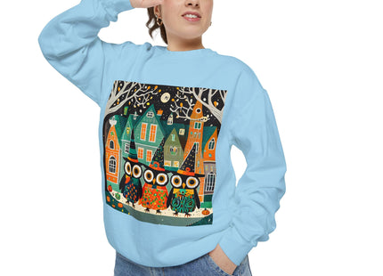 Night of the Trick-or-Treating Owlets Unisex Garment-Dyed Sweatshirt