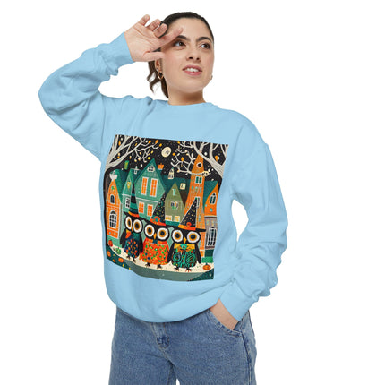 Night of the Trick-or-Treating Owlets Unisex Garment-Dyed Sweatshirt
