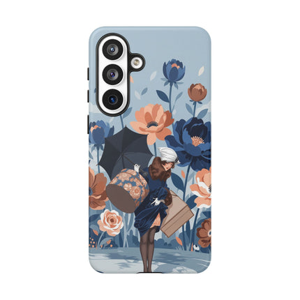 ☂️🌺 The Lady Of The Traveling Garden Phone Case – Art Deco Floral Adventure