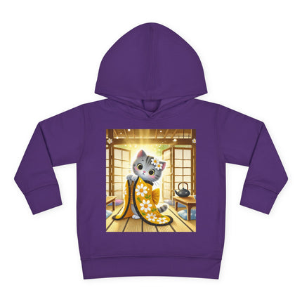 Playful Kitten in the Tea Room Toddler Pullover Fleece Hoodie