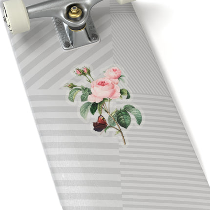 Cabbage Rose botanical illustration by Pierre-Joseph Redouté Kiss-Cut Stickers (4 Sizes)