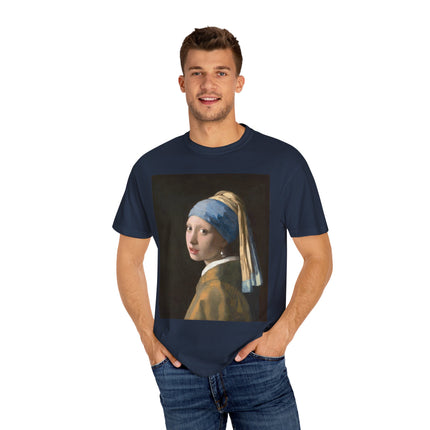 Girl with a Pearl Earring by Johannes Vermeer Unisex Garment-Dyed T-shirt