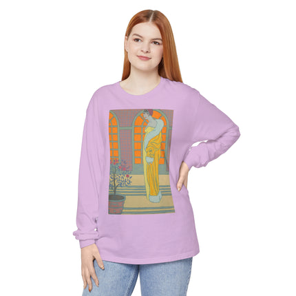 Sur Les Marches Du Jardin by Georges LePape Garment-dyed Long Sleeve T-Shirt