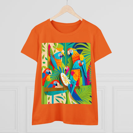 Colorful Macaws Women's Midweight Cotton Tee