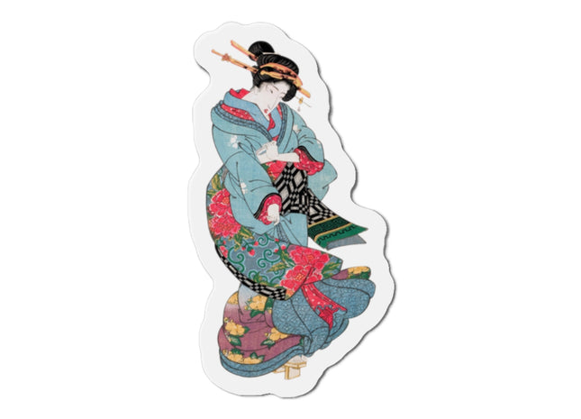 Beauties in a Spring Storm by Keisai Eisen Die-Cut Magnets (5 Sizes)