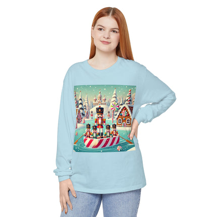 Nutcracker Candy-Striped Adventure Unisex Garment-dyed Long Sleeve T-Shirt