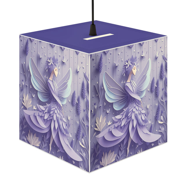 Lavender Fairy Light Cube Lamp