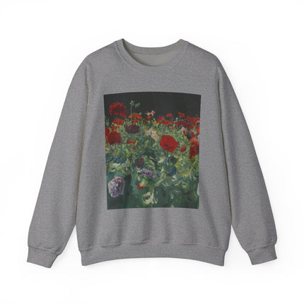 Poppies (A Study of Poppies for Carnation, Lily, Lily, Rose) by John Singer Sargent Heavy Blend™ Crewneck Sweatshirt