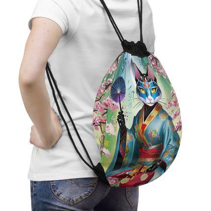 Cyberpunk Geisha Drawstring Bag