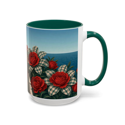 ⛵🌹 The Seaside Rose Traveler Colorful Mug – Art Deco Floral Elegance