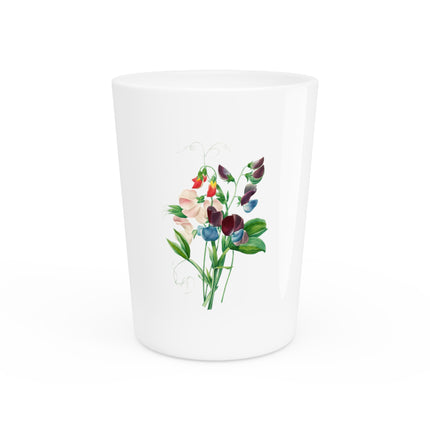 Sweet Pea Botanical Illustration Ceramic Shot Glass