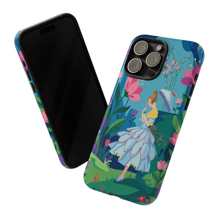 🌸☂️ A Stroll Through The Enchanted Forest Phone Case – Art Deco Floral Fantasy
