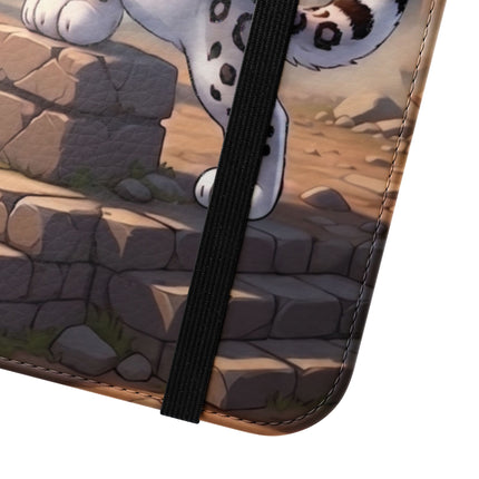 🐆🔭 The Snow Leopard Lookout Flip Case – Adventure, Curiosity & Fearless Style