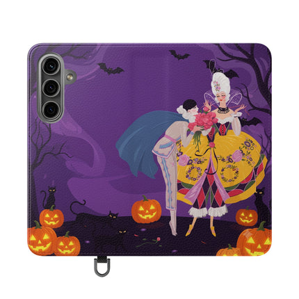 🎭🌹 The Harlequin Rose Masquerade Flip Case – Theatrical Halloween Romance