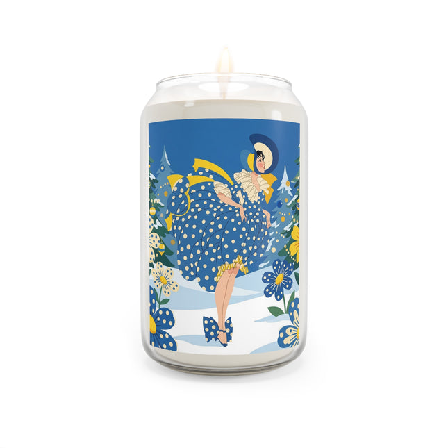 💙🌼 The Bluebell Christmas Promenade Scented Soy Candle – Art Deco Holiday Fantasy