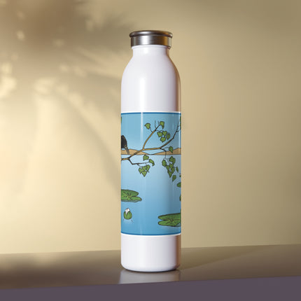 The Crow and the Frog Slim Water Bottle