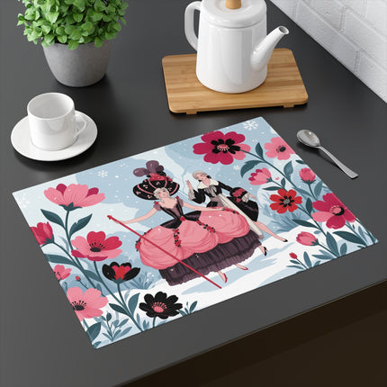 🌹❄️ The Ladies Of The Winter Rose Court Placemat – Art Deco Holiday Elegance