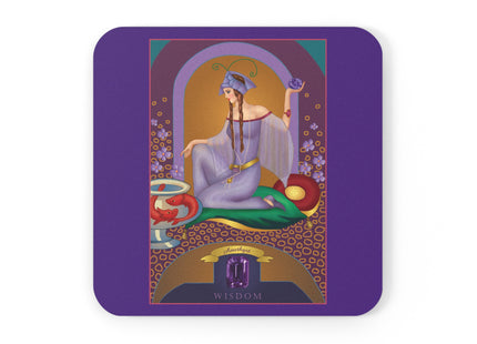 Aquarius Zodiac Design – February & Amethyst by Carlo Chiostri | Cork Back Coaster