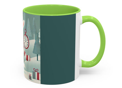 Candy Cane Timekeeper Bunny Colorful Mugs (11oz, 15oz)
