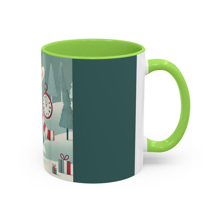 Candy Cane Timekeeper Bunny Colorful Mugs (11oz, 15oz)
