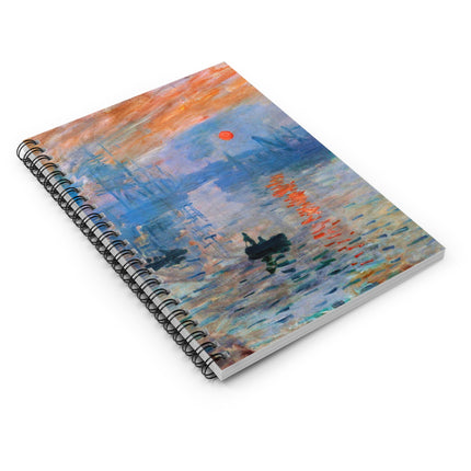 Sunrise by Claude Monet Spiral Notebook - Ruled Line