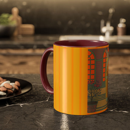 Sur Les Marches Du Jardin by Georges LePape Colorful Mugs (11oz, 15oz)