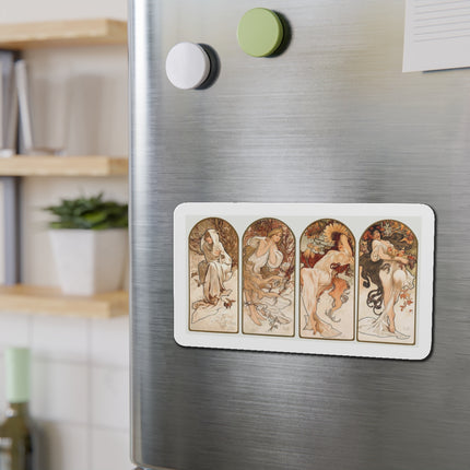 The Seasons by Alphonse Maria Mucha Die-Cut Magnets (5 Sizes)