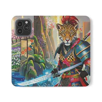 🐆⚔️ Circuit Samurai Jaguar Flip Case – Neon Power & Electric Honor