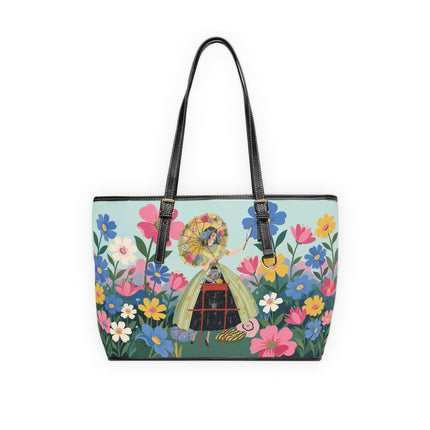 🌸🪞 The Floral Parasol Reflection Shoulder Bag – Art Deco Garden Fantasy