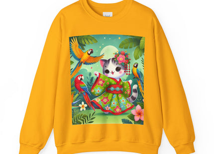 Parrot Dance of the Geisha Kitten Heavy Blend™ Crewneck Sweatshirt