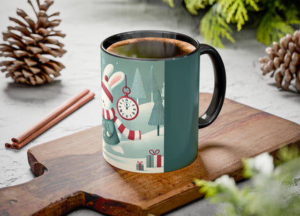 Candy Cane Timekeeper Bunny Colorful Mugs (11oz, 15oz)